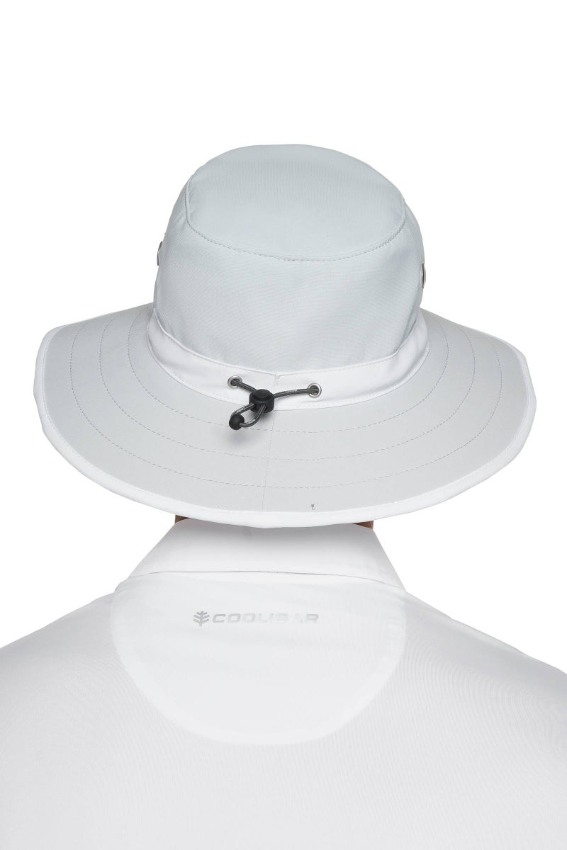 Coolibar Wide Brim Golf Hat - UPF 50+ Sun Protection - Matchplay in Silver/White - Image 5
